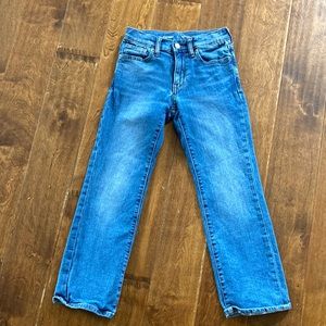 Old navy, boot cut jeans with built in flex.